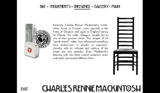 Charles Rennie Mackintosh main interface